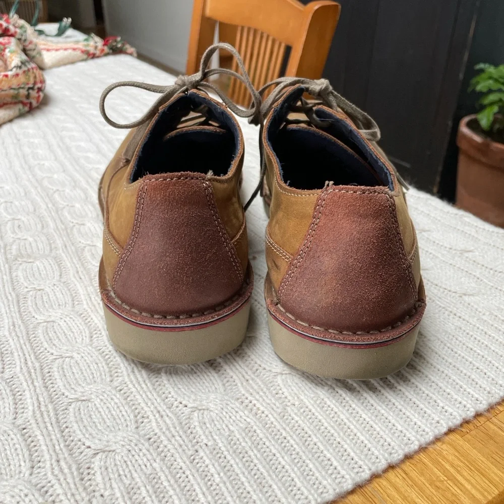 Clarks 11.5 Vargo Vibe Men's Leather Oxford Lace Up Brown Casual Dress Shoe